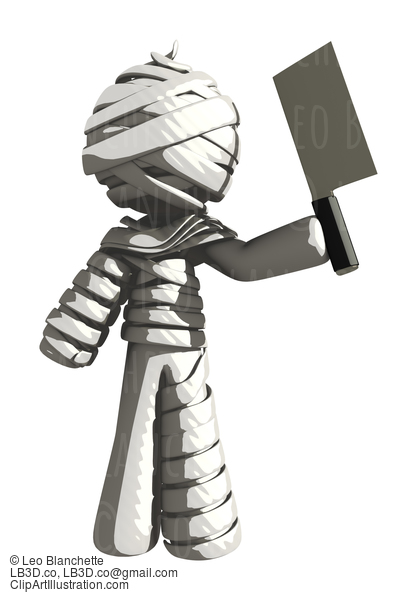 Mummy Or Personal Injury Concept Holding A Cleaver #16283