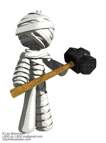 Mummy Or Personal Injury Concept With Large Sledge Hammer #16287