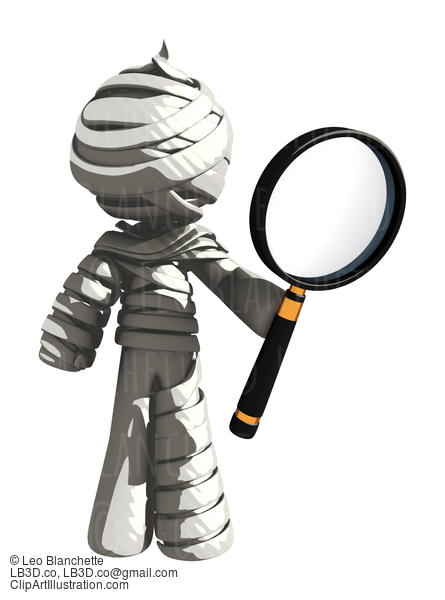 Mummy Or Personal Injury Concept Holding A Magnifying Glass #16289