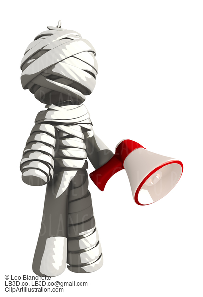 Mummy Or Personal Injury Concept Standing Confident With Megaphone #16304