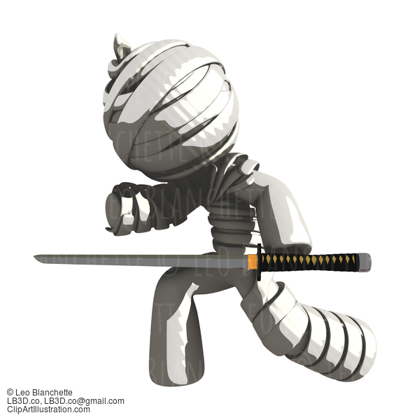 Mummy Or Personal Injury Concept Striking With Ninja Sword #16305