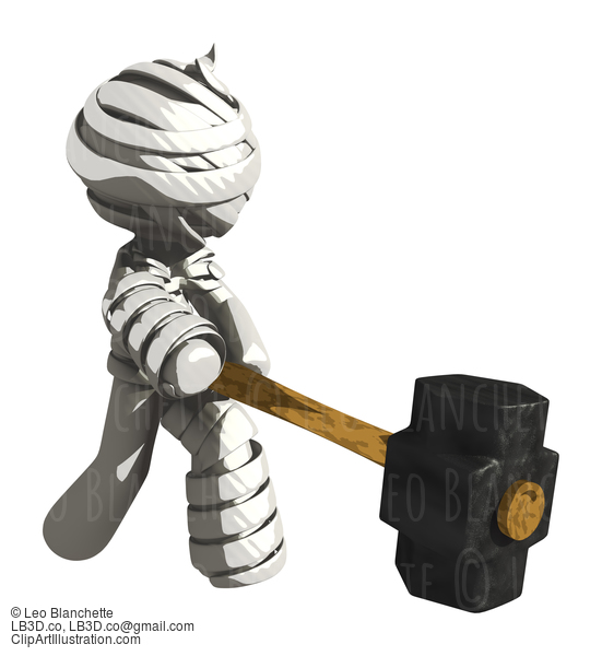 Mummy Or Personal Injury Concept Slamming A Sledge Hammer #16311