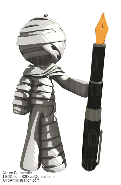 Mummy Or Personal Injury Concept With Giant Fountain Pen #16316