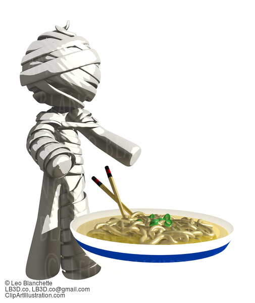 Mummy Or Personal Injury Concept With Large Bowl Of Saimin #16326