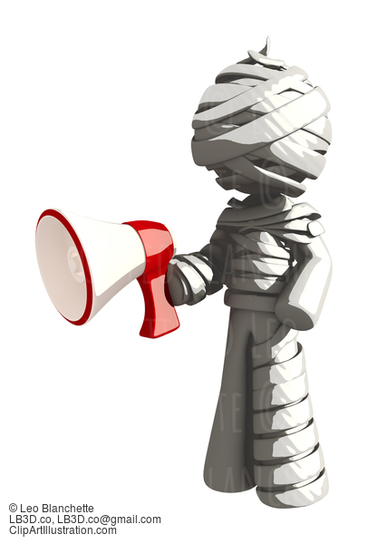 Mummy Or Personal Injury Concept Holding Megaphone #16327