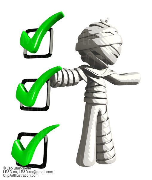 Mummy Or Personal Injury Concept Presenting A Checklist #16337