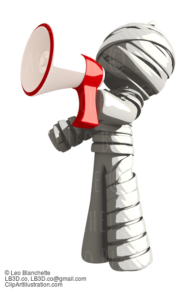 Mummy Or Personal Injury Concept Yelling Through Megaphone #16340