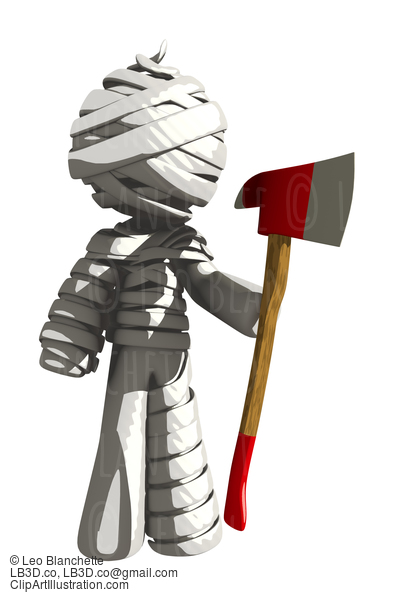 Mummy Or Personal Injury Concept Ax Murderer Ready To Do Something Bad #16346