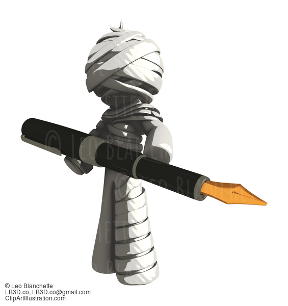 Mummy Or Personal Injury Concept Holding Giant Fountain Pen #16355