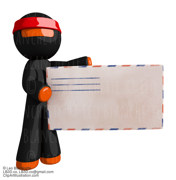 Orange Man Ninja Warrior Presenting Prize Envelope #16135