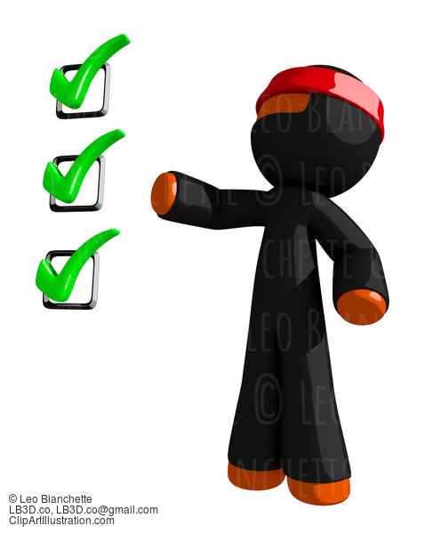 Orange Man Ninja Warrior With Checklist #16164