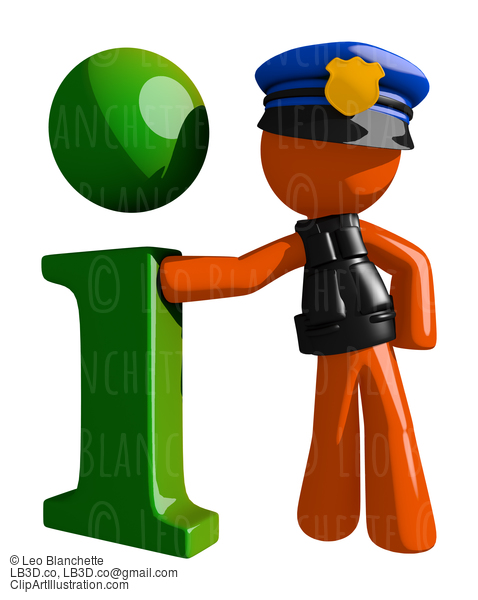 Orange Man Police Officer Info Icon #16642