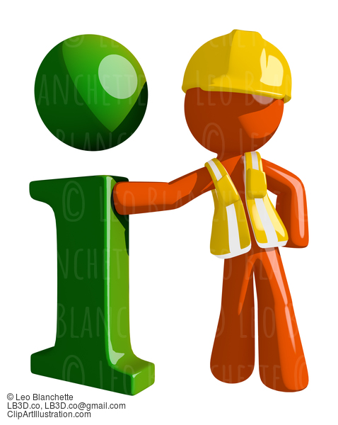 Orange Man Construction Worker  Info Icon #16233