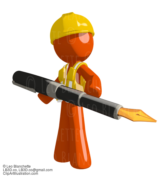 Orange Man Construction Worker #16260