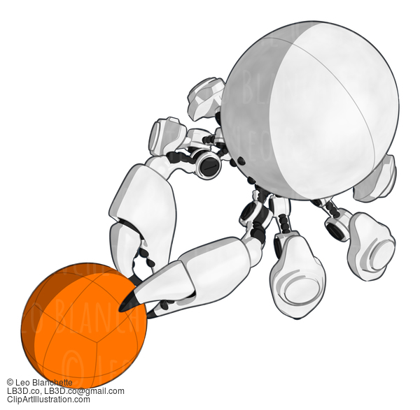 Robotics Mascot Crab Guiding A Robotics Competition Ball #15897