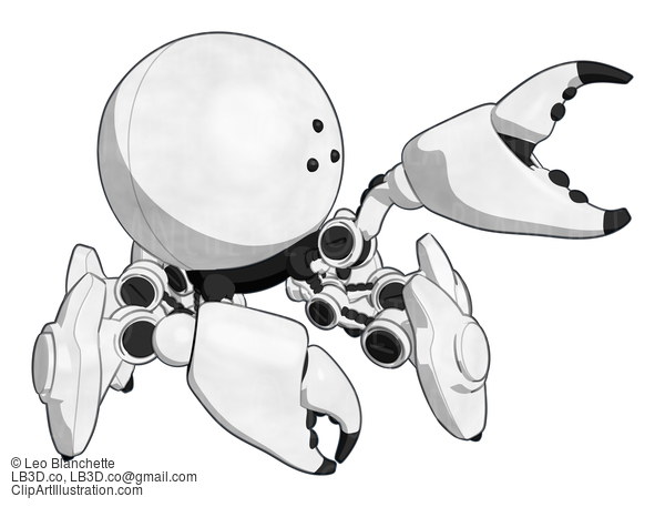 Robotics Mascot Crab Positioned As If Holding An Object, Which You Can Insert Via Your Design. #15900