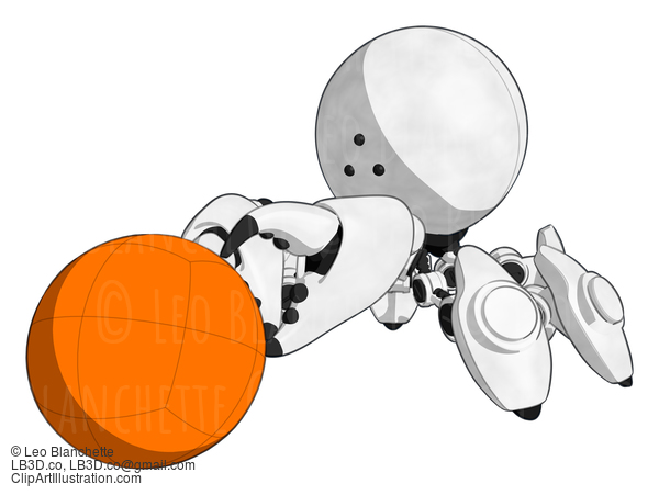 Robotics Mascot Crab Tryring To Grab Or Guide An Orange Ball In Robotics Competition #15904