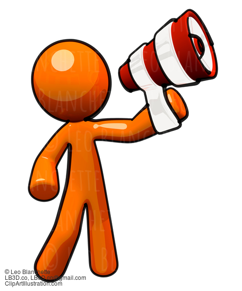 Orange Man With Megaphone #23122