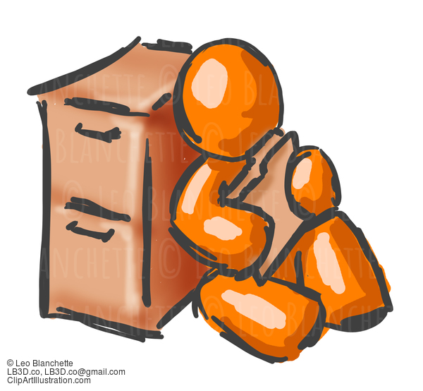 Orange Person Filing Cabinet #23125