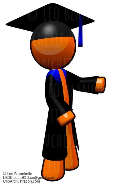 Orange Man Graduate With Robe #23126