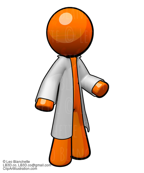 3D Orange Man Wearing A Lab Coat #23135