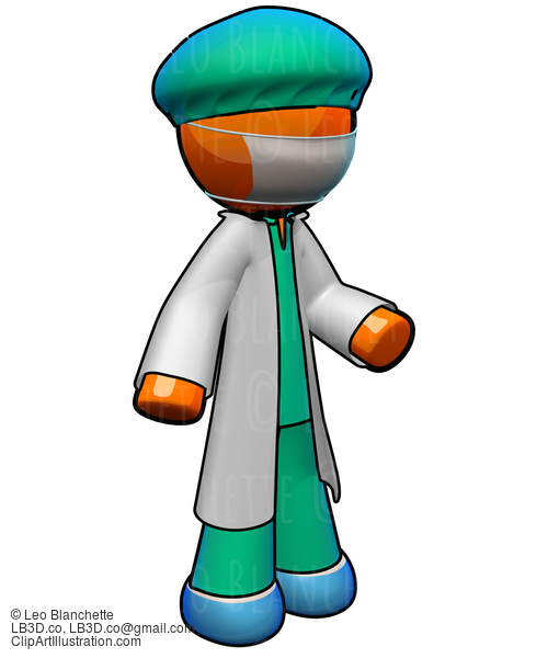 3D Orange Man Doctor Ready For Surgery #23139