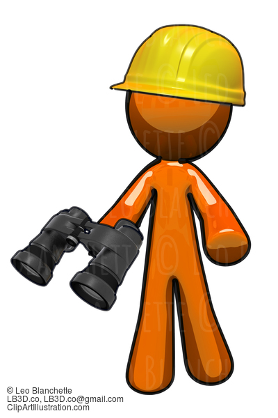 Orange Man With Hard Hat And Binoculars #23153