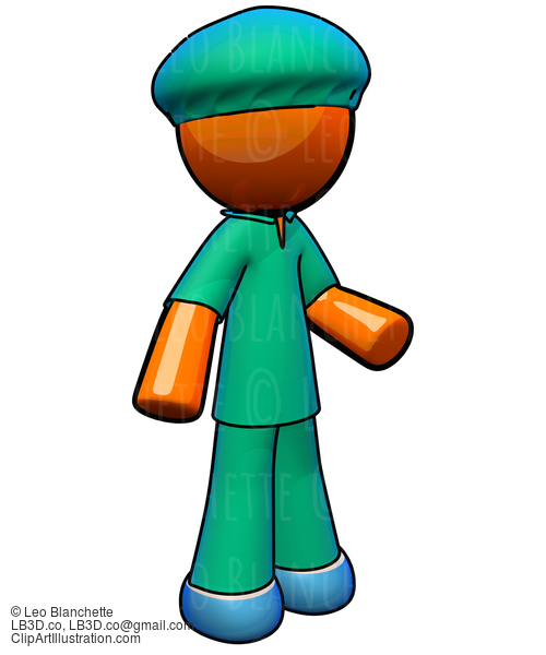 Orange Man Nurse Wearing Scrubs #23170