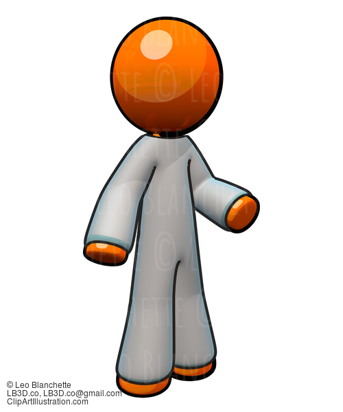 3D Orange Man Wearing Coveralls #23173