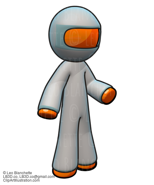 3D Orange Man Wearing Coveralls With Hood #23175