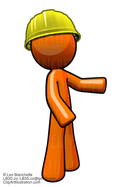 Orange Man Contractor With Hard Hat. #23185