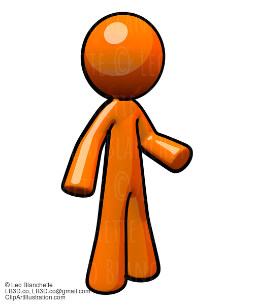 3D Orange Man, Standing #23187