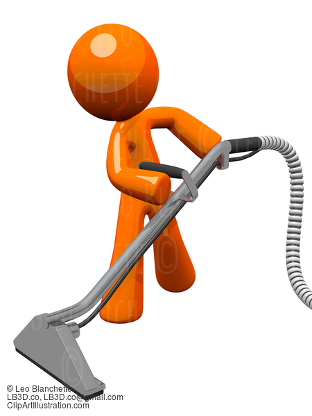 Orange Man With Steam Cleaner Carpet Wand #23206