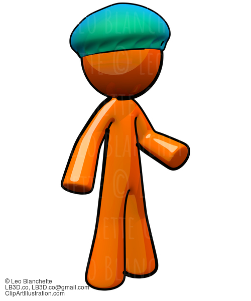 3D Orange Man With Medical Bouffant #23212