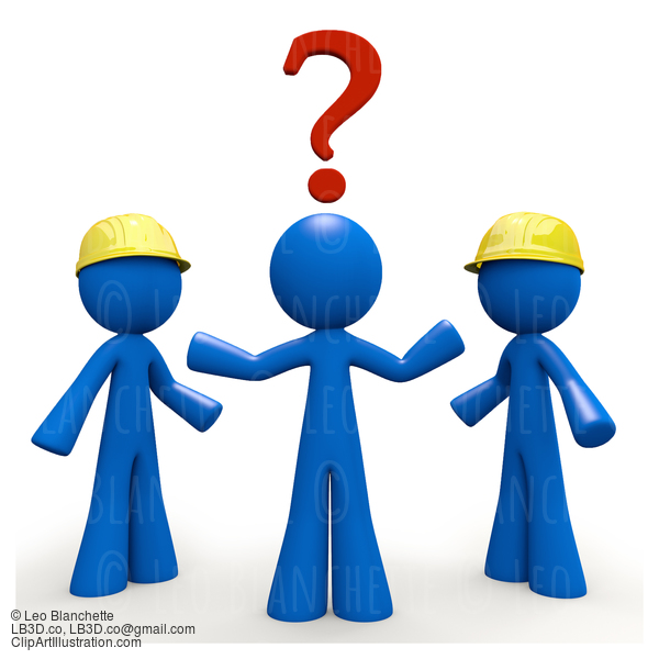 3D Blue Man With Question Mark, Contractor Decision #23338