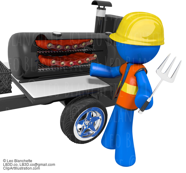 Bbq Smoker Mobile Grill Contractor On Break #23343