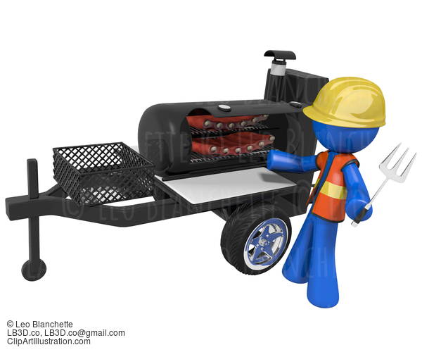 Contractor With Bbq Smoker Mobile Grill #23366