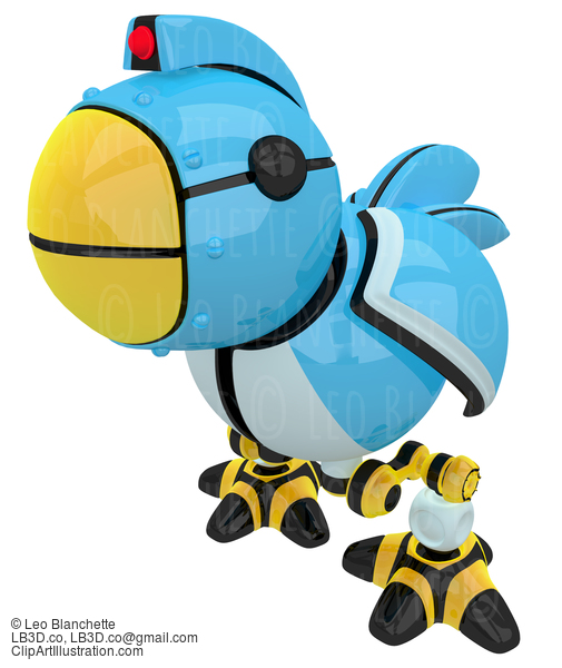 Little Blue Social Network Marketing Bird Robot Character #23231