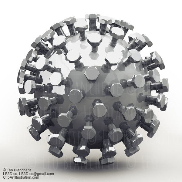 Mecha Ball, Bolts In Fibonacci / Golden Ratio Pattern #23237