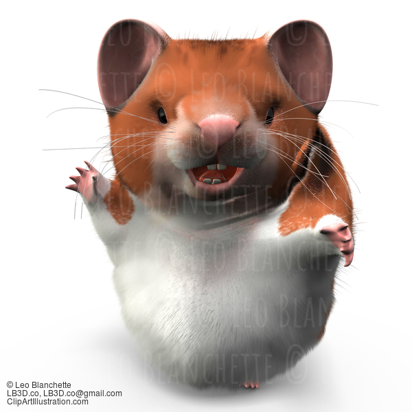 Hamster Waving Happily #23248