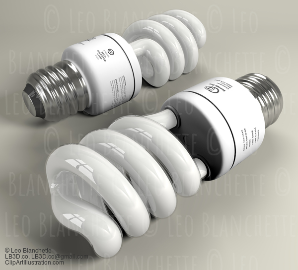 Energy Saver Bulb 3D #23252