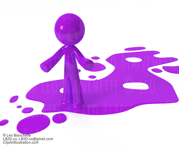 Purple Paint Person Character Emerging From Puddle #23263