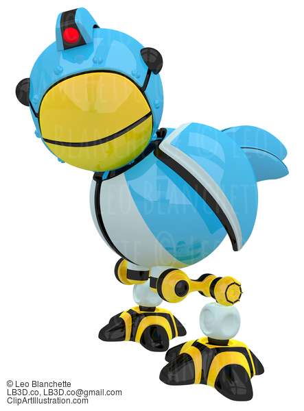 Little Blue Social Network Marketing Bird Robot Character #23273