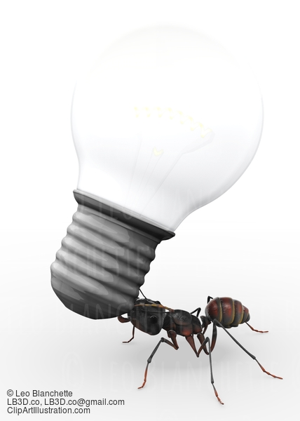 Ant Carrying Lightbulb #23287