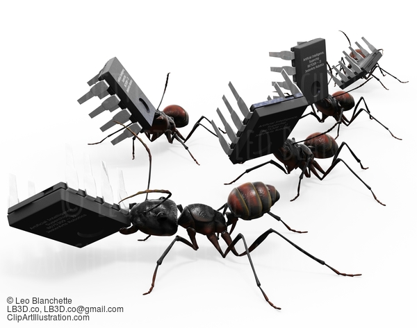 Ants Carrying Microchips #23289