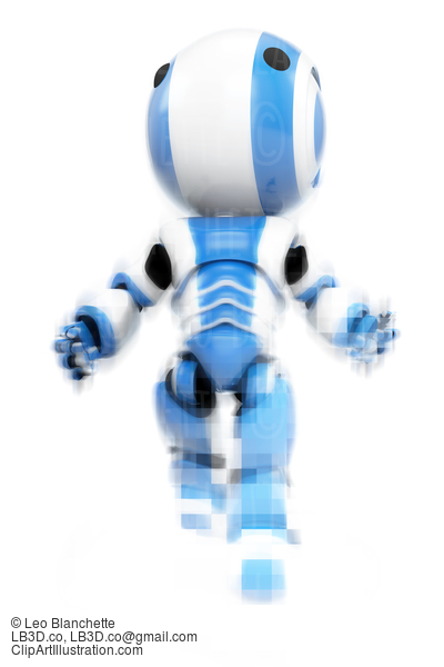 Blue Robot Emerging From Pixels #23393