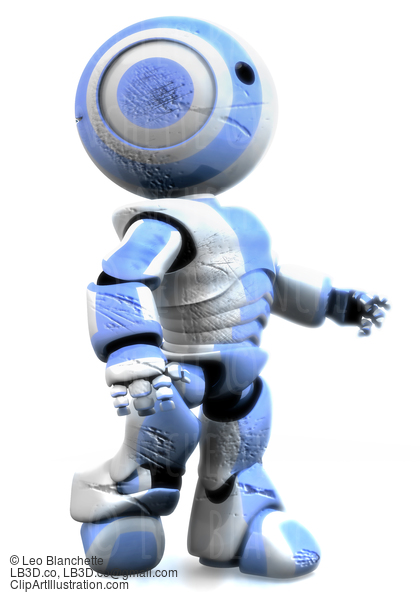 Blue And White Robot Beaten Up #23416