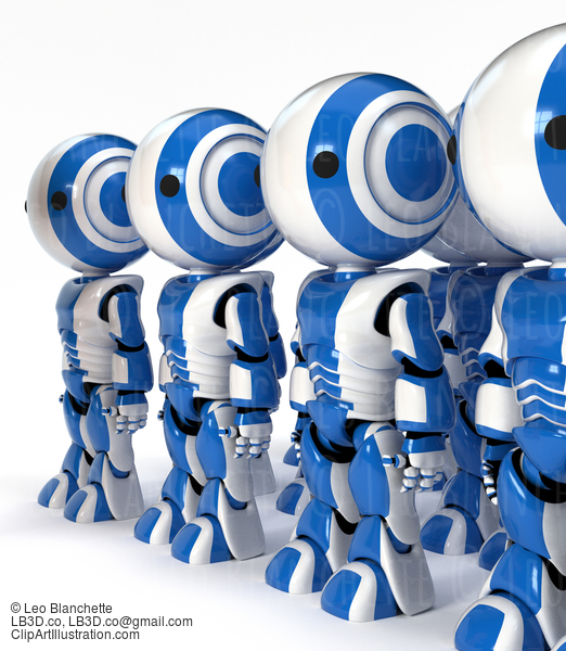 Row Of Industrial Robots To Replace Human Workers #23426