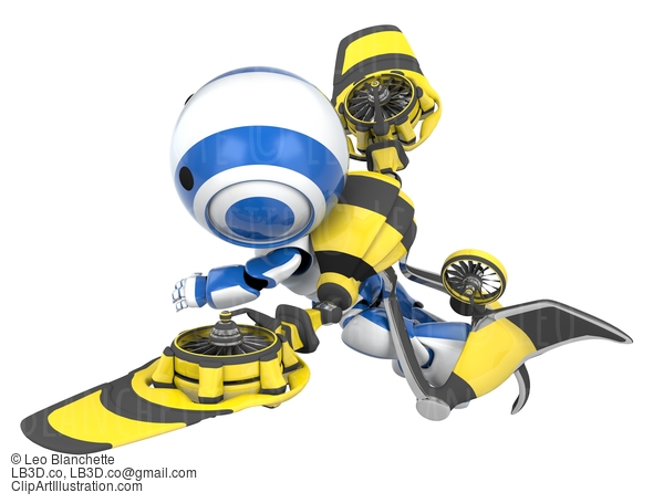 Blue Robot Yellow Rocket Pack #23428