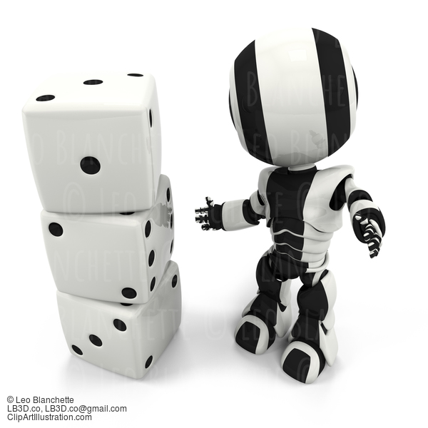 Robot With Dice, Easy As One, Two, Three #23436